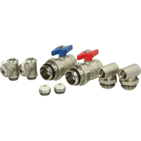 Kit de raccordement galvanisé pour collecteur plancher chauffant 8 pcs