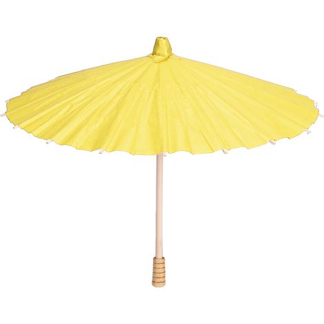 Parapluie en papier blanc vierge pour enfants DIY peinture artisanale, ombrelle en huile colorée (Jaune) (1/5)