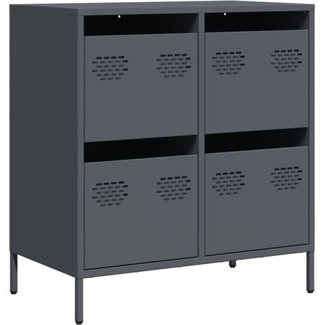 Maison Exclusive - Aparador de acero laminado en frío antracita 6