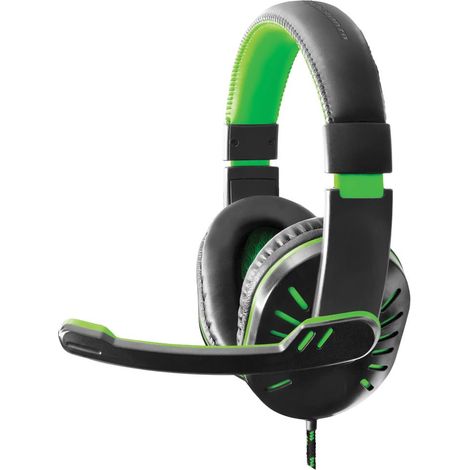 Cuffie da gaming Esperanza Crow con microfono, nere e verdi (1/5)