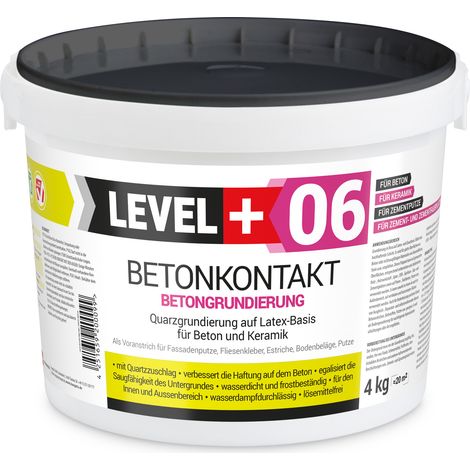 LEVEL+ Betonkontakt Tiefgrund Betonfarbe Haftgrund L+06 - 4KG