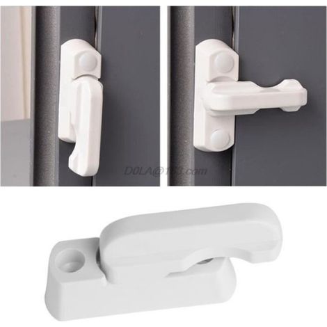 Serrure Fenêtre - Sécurité Enfant Plastique Blanc 85x21x37 mm - Pour Fenêtres et Portes - 1 Pièce (1/4)