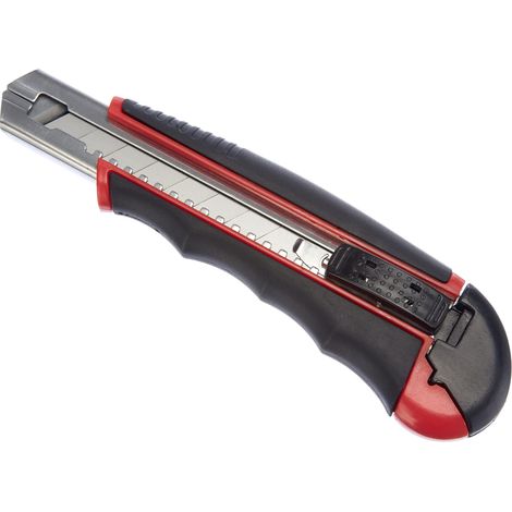 Wedo 078418 Autoload Cutter con 6 Lame nel Vano Scorta, 18 mm, Rosso/Nero (1/5)
