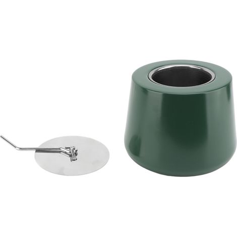 Brasero de table vert, pour intérieur et extérieur. Combustion longue durée sans fumée, idéal pour terrasse ou balcon. Extincteur inclus. (1/5)