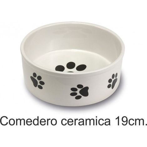 COMEDERO CERAMICA HUELLAS 19 cm.
