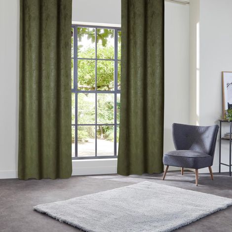 Rideau Occultant "Fujo" 135x260cm Vert Kaki (1/3)