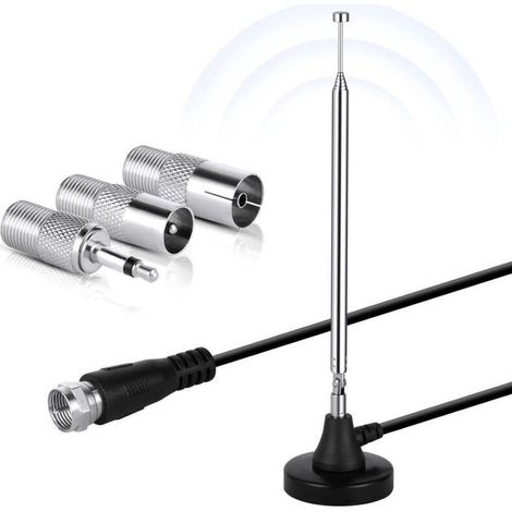 Antenne radio DAB intérieure pour système Hi-Fi 3M - Antenne FM télescopique avec base magnétique pour amplificateur stéréo et réception home cinéma (1/4)