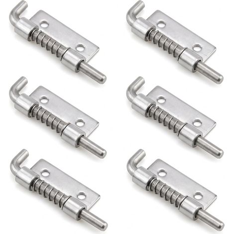 6 x 304 Stainless Steel Straight Spring Latch for Garage Door 6 Pack 304 Stainless Steel 1/8" Straight Spring Latch Designed for Garage Doors, Sheds and Gates (1/5)