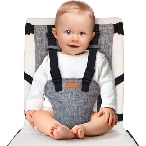 Siège de table pour bébé - Rehausseur portable - Chaise haute pliable - Assistance portable avec ceinture de sécurité - Siège de voyage - Chaise de camping pour bébé - Facile à transporter et à monter (1/5)