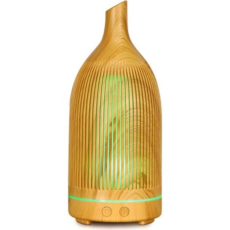 Diffuseur d'arômes avec télécommande (marron), 200 ml, lumière LED 7 couleurs, convient à une utilisation à domicile et au bureau.