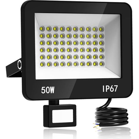 Outdoor LED Floodlight with Motion Sensor 50W 5000LM 6500K (1/5)