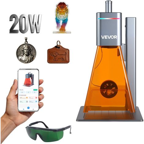 Graveuse laser 2 en 1, vitesse 10 000 mm/s, machine de gravure portable 20W bleu et 2W IR, zone 160 x 140 mm, mise au point manuelle et auto, outil DIY pour bois acrylique (1/5)
