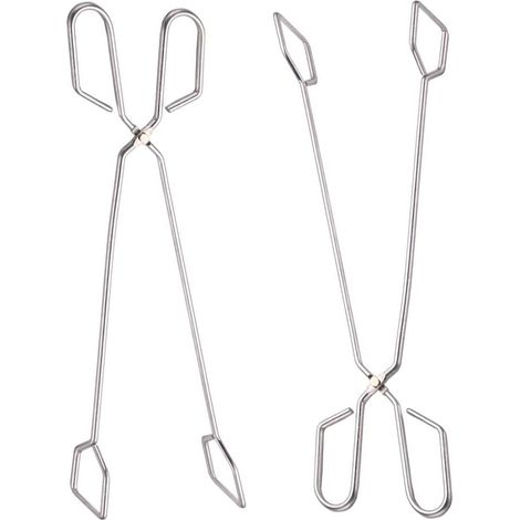 MINKUROW Pinzas Para Barbacoa, 2 Piezas Tijeras De Acero Inoxidable Pinzas Para Barbacoa Extra Largas Pinzas Para Asar Antideslizantes Resistentes Al Calor, Adecuadas Para Cocina, Barbacoa -35cm (1/5)