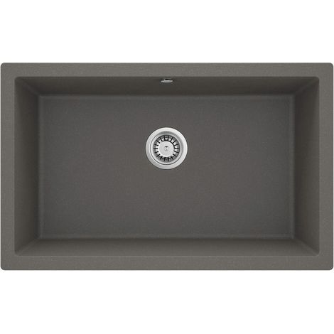 Lavello cucina sottopensile in granito con 1 vasca 80x50 cm antracite metallizzato - Aelo