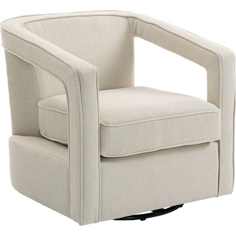 Sessel Wohnzimmer 360° drehbar Loungesessel Relaxsessel mit einteilig Rückenlehne und Armlehnen 77 x 75 x 72 cm Beige