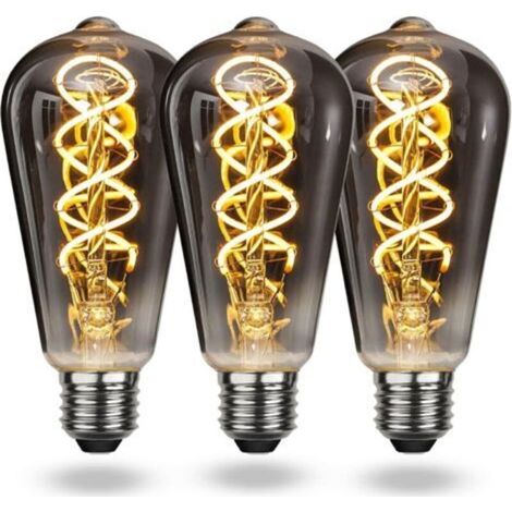 Pr Warm White Vintage E27 LED Bulb, Vintage E27 Dimmable Spiral Filament Bulb 4W Soft Light, E27 Vintage Edison Bulb Suitable for Living Room, Bedroom, Hallway, Patio, etc. [Ene class (1/5)