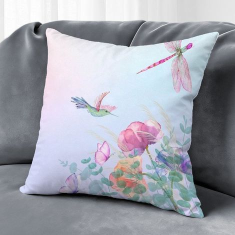 Housse de coussin floral décoratif, style ferme canapé,40×40cm (1/5)
