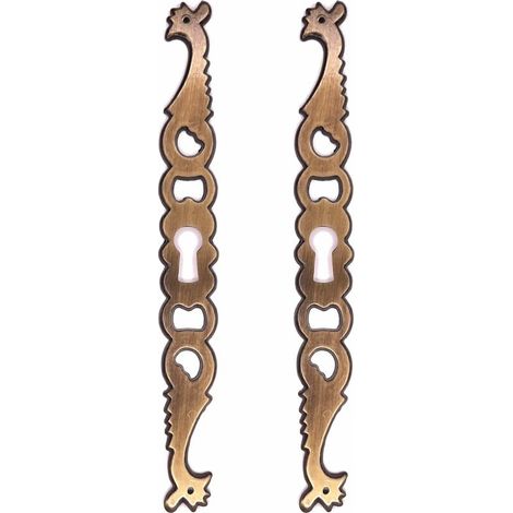 2x Entrée de coq main gauche en zamak finition laiton vieilli hauteur 145mm entraxe 130mm Rustique Serrure Ancien Décoration Vintage Meuble DIY (1/3)