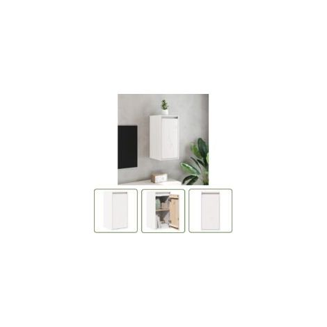 Mobiletto da parete bianco The Living Store 30x30x60 cm in legno massello di pino - Mobiletto da parete - Libreria da parete - Contenitore da parete - Mensola da parete - Decorazione da parete - Crezu