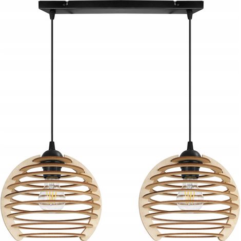 Hängelampe, Deckenleuchter, Holz, LED-Lampenschirm
