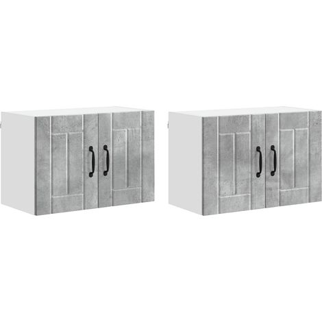 Maison Exclusive - Armadietto a muro LUCCA 2 pcs Grigio Cemento 60 x 31 x 40 cm