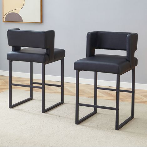 chaise salle a manger scandinave noir metal PU 1 piece OKMYHOME (1/5)