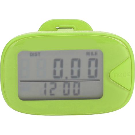 Podomètre Numérique Grand Écran Multifonction Léger Compteur de Pas Mémoire Précise Hommes Femmes Vert (1/5)