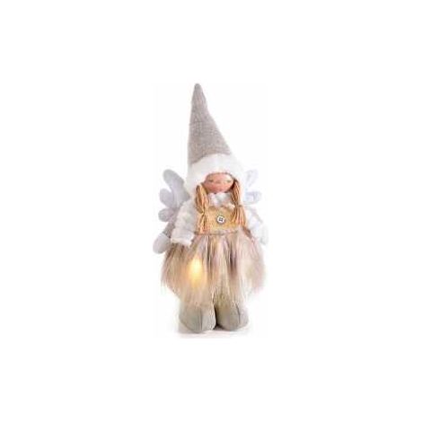 Angelo Natalizio in Stoffa con Luci Led Decorazione Natalizia per Casa, Negozi e Vetrine Altezza 41 Cm (1/3)