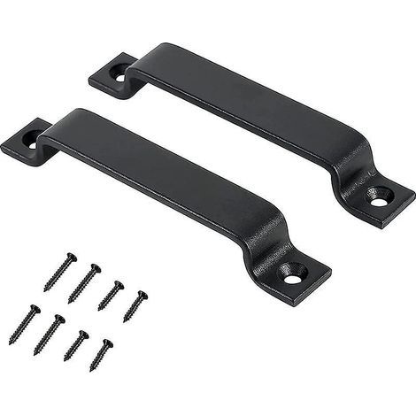 pezzi 180 mm Nero Robusto Pomello per porta scorrevole in ghisa Pomello per porta in legno Pomello in acciaio al carbonio (1/5)