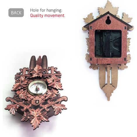 Eosnow Coucou horloge murale oiseau bois suspendus décorations pour la maison café Restaurant Art Vintage Chic balançoire salon Style 3