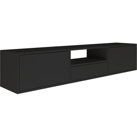 Selsey FRAMME – mobile TV sospeso con tre anta e un ripiano – nero – 150 cm
