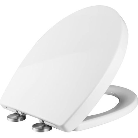 Abattant WC Forme O, Cuvette Toilette avec Frein de Chute, Lunette WC avec Fermeture en Douceur, Lunette de Toilette Blanche Universelle (1/4)