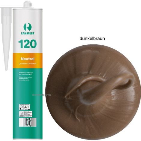 Ramsauer 120 Neutral Fenster Silikon Fugen Dichtstoff 310ml Kartusche dunkelbraun