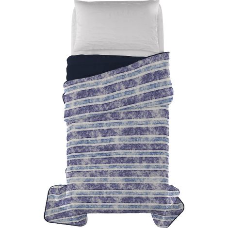 Couette d'été imprimée, Microfibre, Jeans Stripes, 170 x 270 cm (1/3)