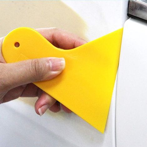Raschietto in plastica，per rimuovere adesivi，Spatola in plastica，per applicare stucchi，sigillanti e vernici (10 pezzi gialli) (1/4)