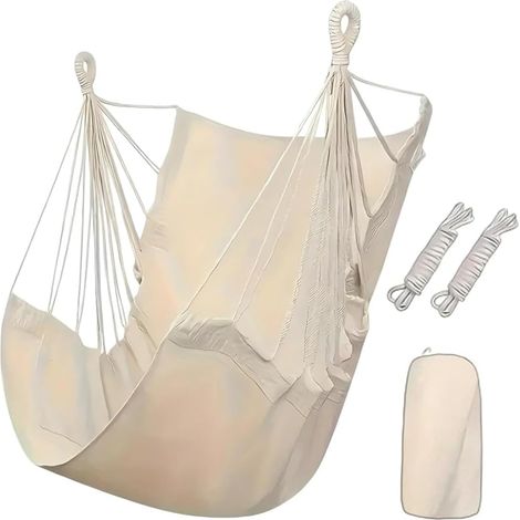 Fauteuil Suspendu Confortable, Hamac Balancelle Léger, Balançoire Sensorielle Suspendue, Pliable et Portable, pour Chambre d'Étudiant, Jardin, Balcon, Terrasse (1/5)