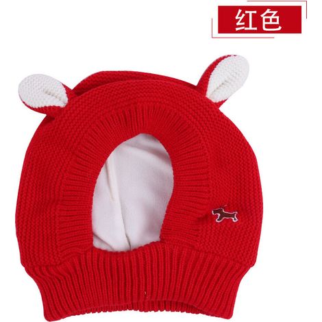 Silent Dog Ears, Dog Earmuffs, Noise Protection, Knitted Dog Hats, Pet Earmuffs, Warm Dog Earmuffs (Red) (1/5)