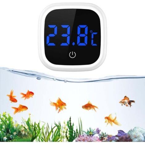 Aquarium Thermometer, LCD Digital Thermometer with LED Touch Screen, Accurate Temperature Sensor, Mini Marine Thermometer for Freshwater and Seawater Aquariums XXW (1/4)