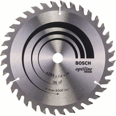 Bosch PRO Wood Kreissägeblatt, 184 x 2,6 x 16 mm, T36