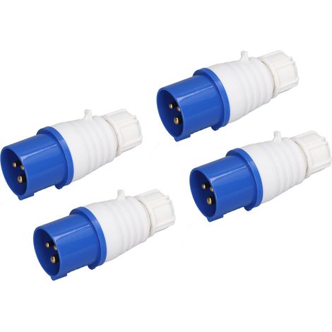 4 Prises Industrielles 16A IP44 Étanches avec Connecteurs en Laiton et PP 220‑250V (1/5)