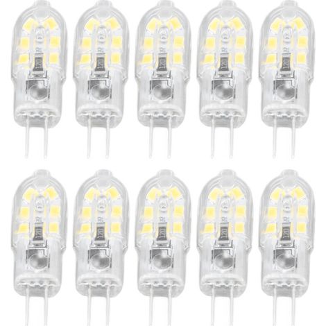 10 pièces G4 LED ampoule luminosité gradation haute couleur rendu coque transparente ampoules pour paysage lumières DC 12V lumière chaude (1/5)