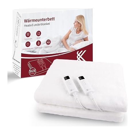 Surmatelas Chauffant 2 places,Arrêt Automatique, 2 Zones De Température,170x150cm Couverture Chauffante double,7 Température,Chauffe Matelas (1/5)