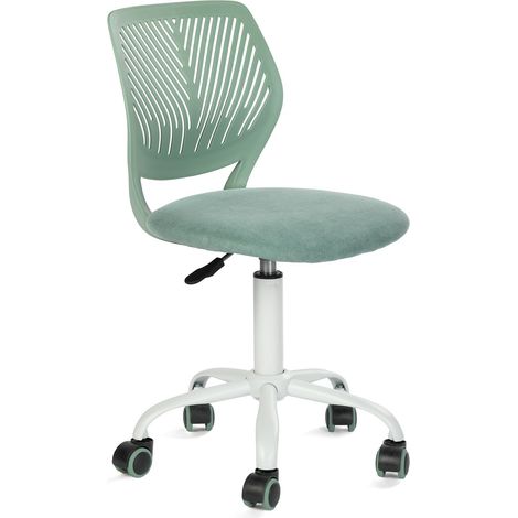 FurnitureR Sedia da scrivania colorata, design moderno regolabile, sedia per computer, sedia girevole senza braccio, cameretta dei bambini, casa ufficio task chair, tessuto Morandi Aqua (1/5)