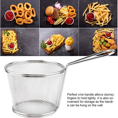 Mini paniers à frites en acier inoxydable, passoire de présentation alimentaire, outil de cuisson des pommes de terre (1/5)