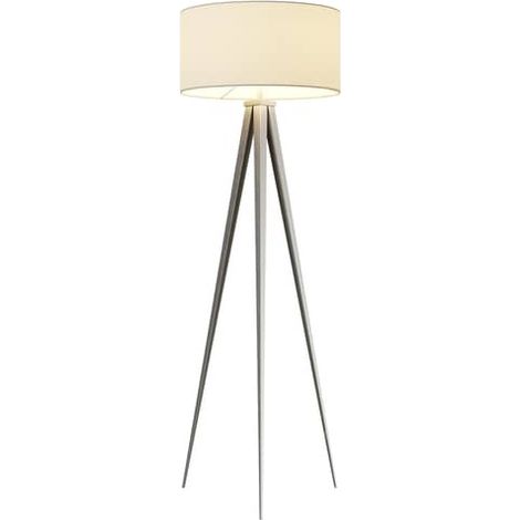 [NEUWERTIG] B-Ware Lindby Benik Tripod Stehlampe Lampe Leuchte Stehleuchte E27 Ip20 Weiß Nickel 60 W
