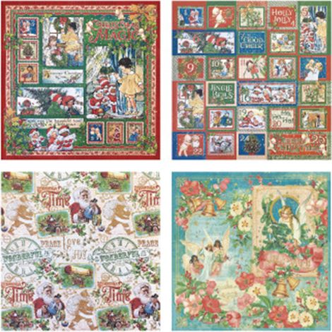 8 planches d'autocollants de Noël, autocollants de décoration de Noël, autocollants de fond pour bricolage de Noël, nuit enneigée (1/5)