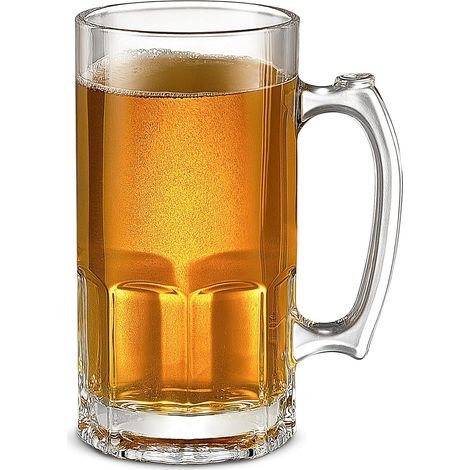 Extra großer 1000-ml-Bierkrug mit Henkel, sehr breites Bierglas (1/5)