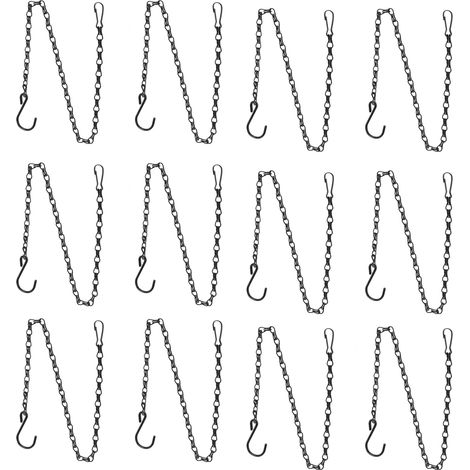 12 chaînes de suspension pour plantes avec crochets doubles 58,5 cm, capacité 3000g pour jardin et balcon