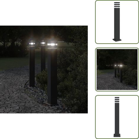 Lampadaire d'extérieur noir 80 cm aluminium - Lampadaire Exterieur - Éclairage Extérieur - Lampe Extérieur - Luminaire Extérieur - Jardin (1/5)