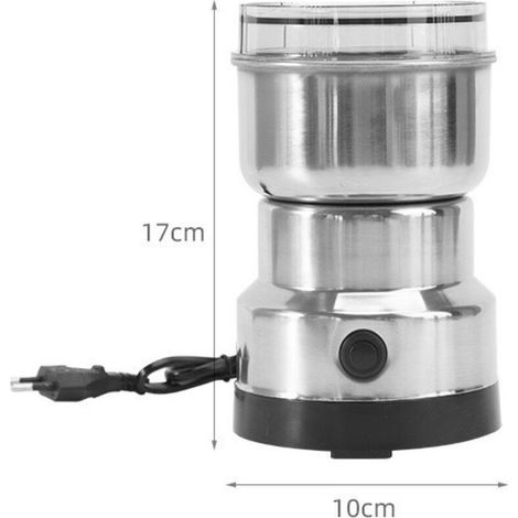 Moulin à Café Électrique Moulin Noix et Céréales, Broyeur Alimentaire en Acier Inoxydable Moulin à Café Et Mixeur Électrique Broyeur pour Grains de Café, Graine de Lin et Autres Épices